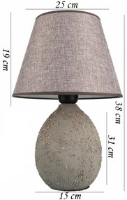 Stolná lampa RAMZES 1xE27/40W/230V šedá