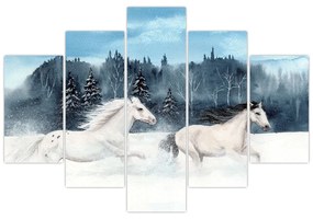 Obraz maľovaných koní (150x105 cm)