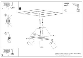 Bodové svietidlo Lemmi, 3x biele kovové tienidlo, (možnosť polohovania)