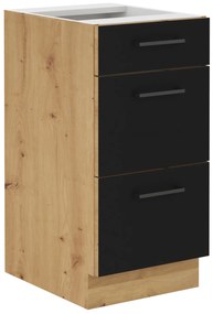 Moderná kuchyňa Modena 180 cm - dub artisan / čierna matná