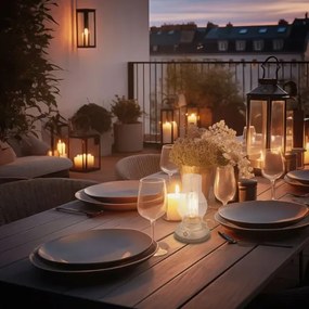 Brilo - LED stmievateľná vonkajšia nabíjateľná stolná lampa KANEA LED/1,5W/5V IP44 1200 mAh béžová