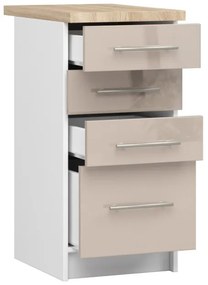 Spodná kuchynská skrinka s doskou OLIWIA S40 SZ4 biela / cappuccino, lesk