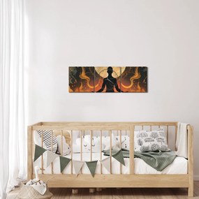 Obraz - Meditácia (s hodinami) (90x30 cm)