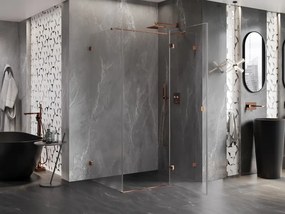 Mexen Lunar T, výklopný sprchový kút pravý 110 x 80 cm, 8mm číre sklo, profil ružové zlato, 834T-110-080-60-00-P
