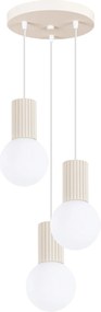 Závesné svietidlo Halo, 3x biele sklenené tienidlo, be, o