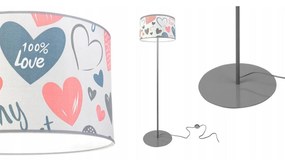 Detská stojacia lampa Heart, 1x biele textilné tienidlo so vzororm, (výber z 2 farieb konštrukcie), o, p