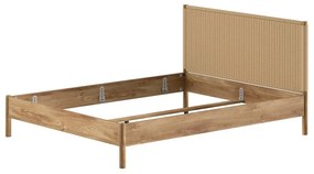 Dvojlôžková posteľ z dubového dreva bez roštu 160x200 cm v prírodnej farbe Olive Rope – Vipack