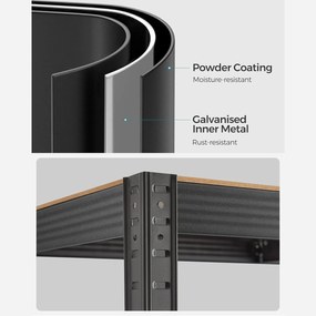 Regál s vysokou nosnosťou, nastaviteľné police, rustikálny hnedý