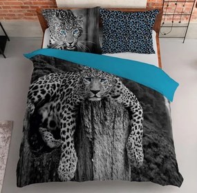 Bavlnené obojstranné obliečky s leopardím vzorom