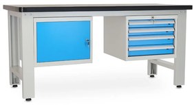 Dielenský stôl Solid MDF-14, 180 cm, 2 závesné boxy, čierna