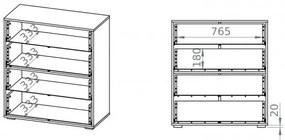 Komoda SARPA 96x86 cm biela/hnedá