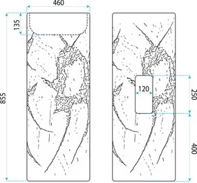 Rea Revello, voľne stojace umývadlo 460x460x855 mm, béžová-ecru, REA-U0613