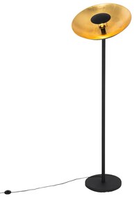 Priemyselná stojaca lampa čierna so zlatým vnútrom 60 cm - Magnax