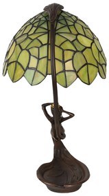 Stolová lampa 5LL-6098 v štýle Tiffany, zelená