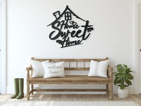 drevko Drevená nálepka Home Sweet Home Rozmer obrazu: 32,5 x 35,5 cm, Farba dekorácie: Čierna