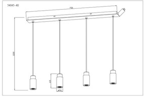 Globo 54045-4H - Luster na lanku MATTI 4xE27/40W/230V