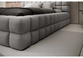 Sivá čalúnená dvojlôžková posteľ s úložným priestorom s roštom 180x200 cm Dizzle – ELTAP