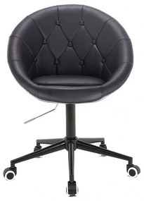 LuxuryForm DESIGN Kreslo VERA na čiernej podstave s kolieskami - čierne