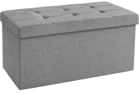 Taburetka 80 L, lavica s úložným priestorom, nosnosť do 300 kg, svetlosivá