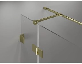 Mexen Lunar T, sklápací sprchový kút ľavý 115 x 100 cm, 8mm číre sklo, zlatý profil, 834T-115-100-50-00-L