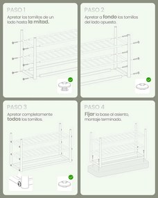 EKHO Lavička s policami na topánky, čalúnené sedadlo, botník, zelená