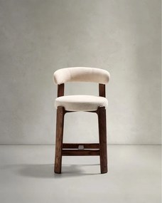 Béžová/v tmavo prírodnej farbe barová stolička z jaseňového dreva (výška sedadla 65 cm) Granite – Kave Home