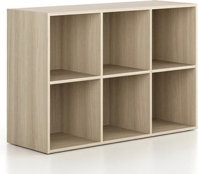 Regál FRAME, nízky, 3 stĺpce, 881 x 1299 x 450 mm, dub prírodný