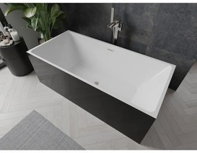 Mexen Nita, voľne stojaca vaňa 170 x 80 cm, biela-čierna, brúsená oceľ prepad, 52091708075-97