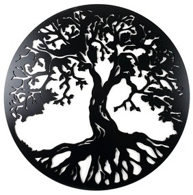 Veselá Stena Drevená nástenná dekorácia Strom života čierny