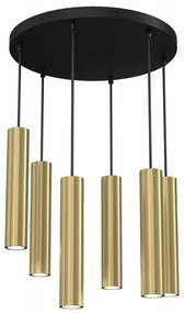 Luster na lanku RAITO 6xGU10/8W/230V mosadz