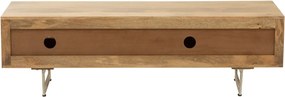 Drevený TV stolík z mangového dreva s výpletom Ginna - 120*43*49 cm