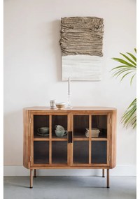 Vitrína z kaučukového dreva v prírodnej farbe 100x80x38 cm Yaz – White Label