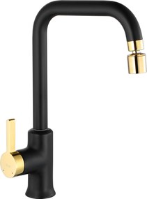 Rea Polo, stojanková drezová batéria, čierna matná-zlatá lesklá, REA-B9980