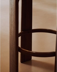 Hnedá/v tmavo prírodnej farbe barová stolička z jaseňového dreva (výška sedadla 75 cm) Granite – Kave Home