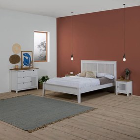 Biely drevený nočný stolík Marckeric Bruna