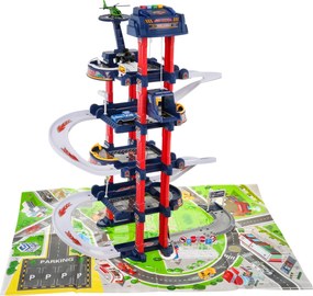 Ramiz Veľká interaktívna garáž pre deti 3+ Elektrický výťah + rohož + 2 kovové autíčka + príslušenstvo