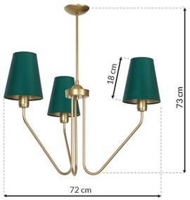 Luster na tyči VICTORIA 3xE27/60W/230V zelená