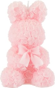 Biela ružičková sviečka v tvare zajačika Rabbi Rose - 7*7*12 cm