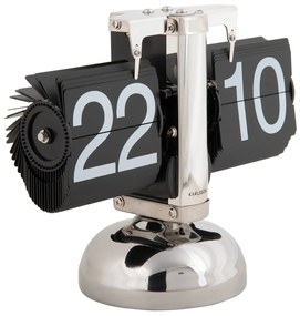 Stolové preklápacie hodiny Karlsson Small Flip KA5955SI – strieborné, 20,5 cm