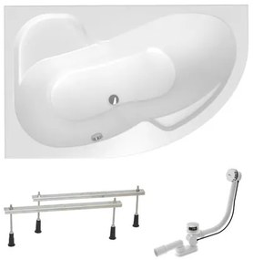 Asymetrická vaňa Laguna Fortuna Plus 150x100 cm akrylát ľavá SIKOFO1500LAN, 1 ks