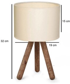 Stolní lampa Aydo I krémová/hnědá