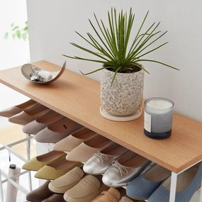 Biely kovový stojan na topánky 90,5x87x26 cm Tower – YAMAZAKI