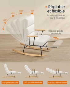 Hojdacie kreslo SONGMICS LYY016W01 - biele