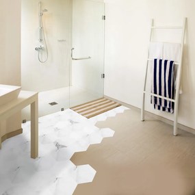 Sada 10 samolepiek na podlahu Ambiance Hexagon