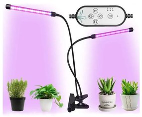 HADEX LED Stmievateľná stolná lampa s klipom na pestovanie rastlín LED/8W/5V HD0493