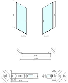 Polysan Polysan, ZOOM LINE sprchové dvere 900mm, číre sklo, ZL1290