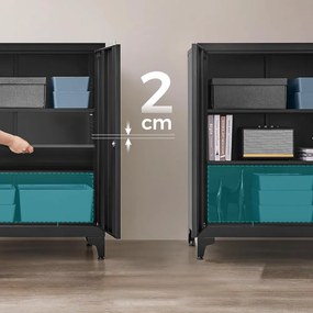 SongmicsHome Viacúčelová kovová skrinka RAVEN, 40x80x90cm, čierna