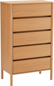 Vysoká komoda Blair s 5 zásuvkami (CD02) prírodný dub 70x118 cm