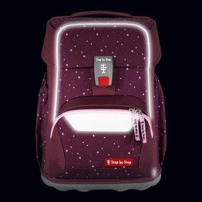 Školská aktovka Step by Step BASIS, Berry Stars – 4-dielna súprava