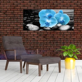 Obraz - Modrá orchidea (120x50 cm)